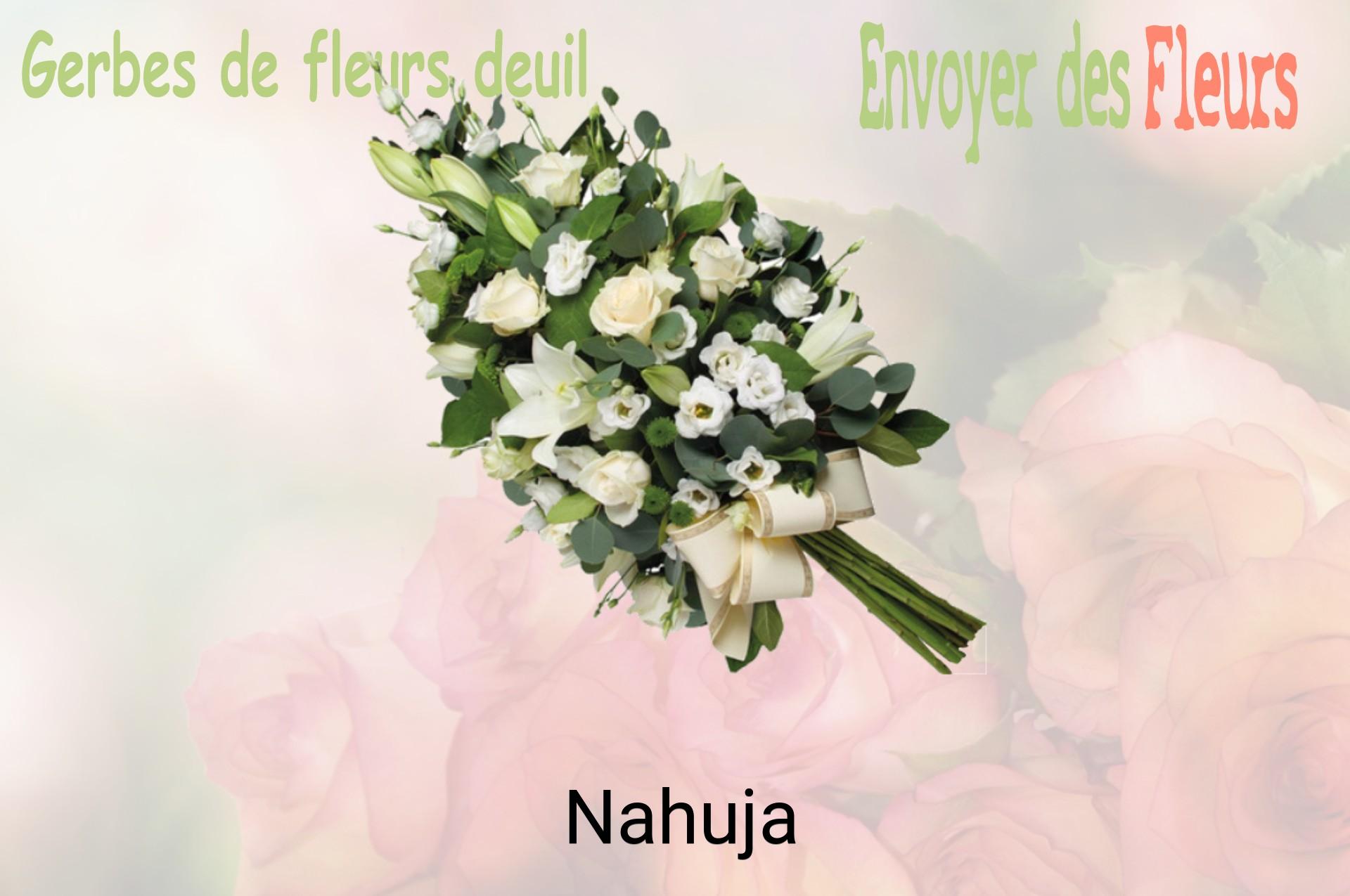 Gerbe de fleurs de deuil livrée à Nahuja